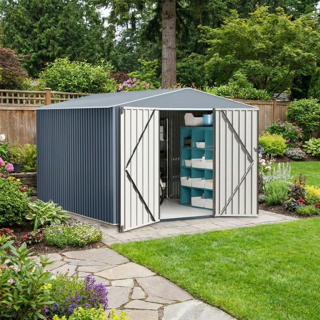 Amazon.com : Garvee 8x12ft Metal Shed, Outdoor Garden Tool Storage